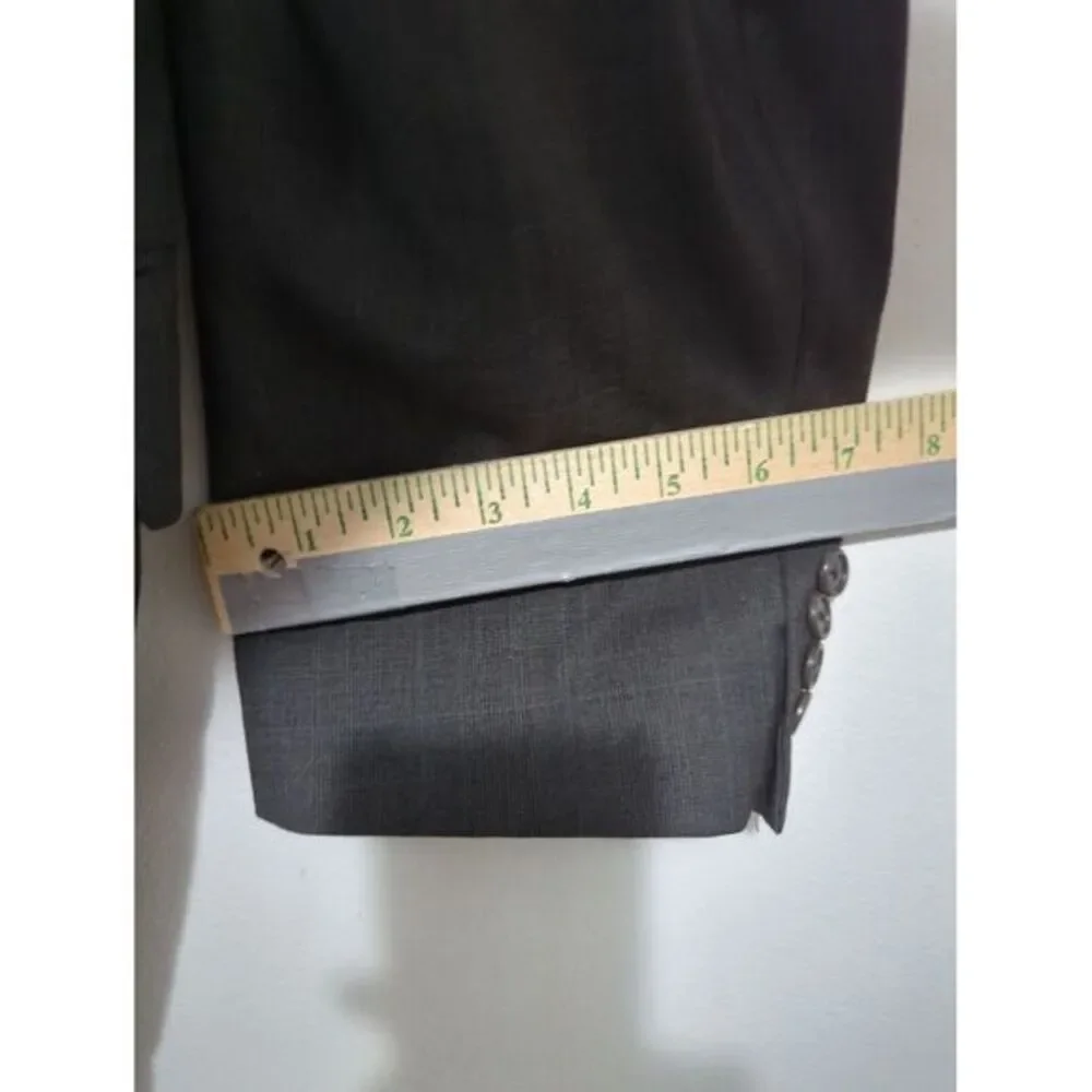 Jack Victor Loro Piana Zelander‎ Wool Blazer 46L Charcoal Grey Glen Plaid Jacket